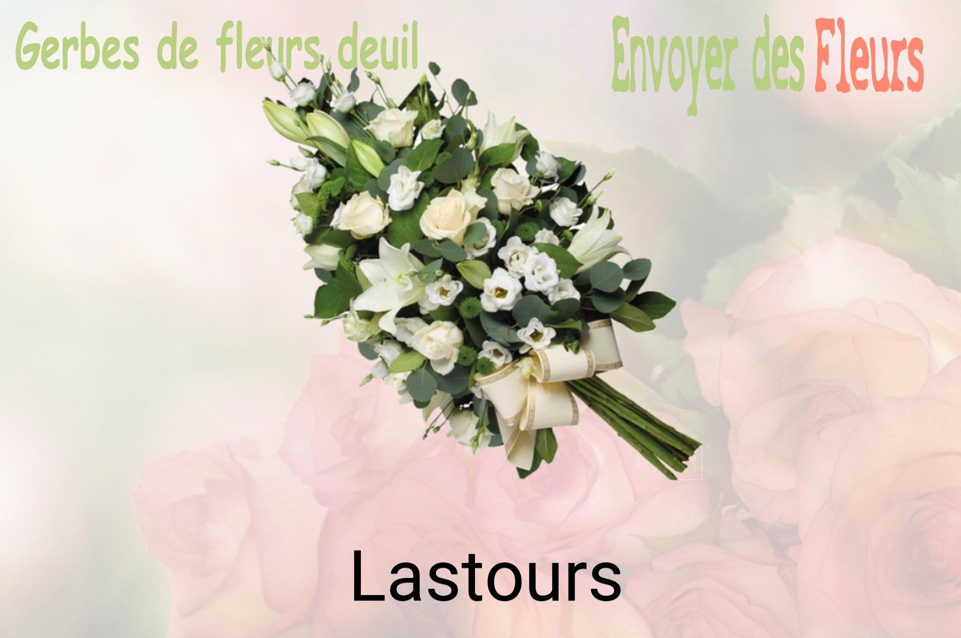 Gerbe de fleurs de deuil livrée à Lastours